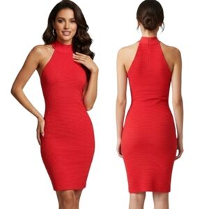 JAY GODFREY Mock Turtle Ribbed Bodycon Dress - Size M